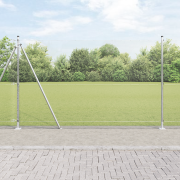 vidaXL Svetsat Trådgaller med 13 Flänsade Stolpar 1.6x25 m Galvanisera...
