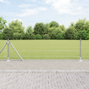 vidaXL Svetsad Trådgärd med 13 Flänsade Stolpar 0.4x50 m Galvaniserat ...