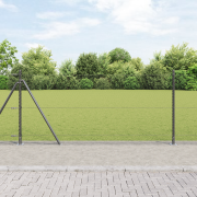 vidaXL Hexagonstaket Grå 0.8x100 m Stål