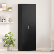 vidaXL Högskåp Svart Ek 60x35x180 cm Konstruerat Trä