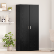 vidaXL Högskåp Svart Ek 80x39x178 cm Trä