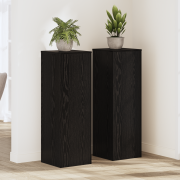 vidaXL växtställningar 2 st Svart ek 33x33x100 cm Konstruerat trä