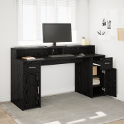 vidaXL Svart Ek Skrivbord 160x55x91 cm
