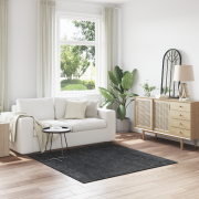 vidaXL Shaggy Mat med Latexbaksida Mörkgrå 160x160 cm
