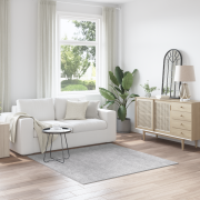 vidaXL Långhårig Matta med Latexbakning Grå 160x160 cm