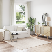 vidaXL Korthårig Matta med Latexbakdel Grädde 200x200 cm