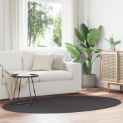 vidaXL Matta "HUARTE" Antracit 140x200 cm Oval