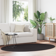 vidaXL Matta "HUARTE" Svart 140x200 cm Oval