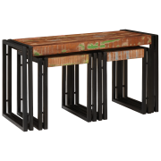 vidaXL Nästlade Bord - 3 Pack av solid återvunnet trä