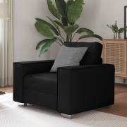 vidaXL Svart Konstläder Soffa Stol - 59 cm