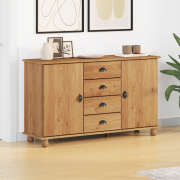 vidaXL Sideboard "ASKIM" 133,5x40x79 cm Massivt tallträ