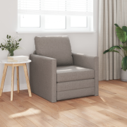 vidaXL Golvsoffa säng 2-i-1 Taupe 74x77x81 cm Tyg