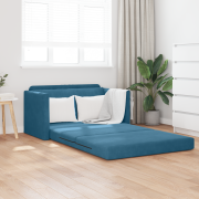 vidaXL Golvsoffa Säng 2-i-1 Blå 124x204x61 cm Sammet