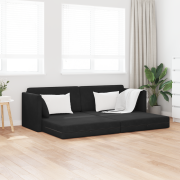 vidaXL Golvsoffasäng 2-i-1 Svart 213x144x60 cm Sammet