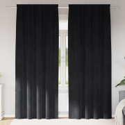 vidaXL Mörkläggningsgardiner med topptape 2 pcs Svart sammet