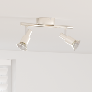 vidaXL takspotlight 2-vägs justerbar borstad nickel GU10