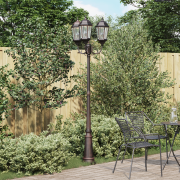 vidaXL Trädgårdslampa Post 3-Lampa E27 Brons 235 cm Aluminium