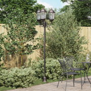vidaXL Trädgårdslampastolpe 3-lampa E27 Brons 220 cm Aluminium