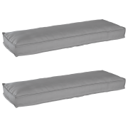 vidaXL Pallkuddar för Bänk 2 st Grå 120x40x8 cm Oxford Tyg