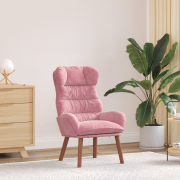 vidaXL Avkopplande Stol Rosa Sammet