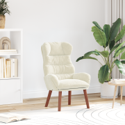 vidaXL Avkopplande Stol Cream Sammet