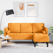 vidaXL 3-sits L-formad soffa mörkgul 160 cm tyg