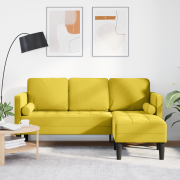 vidaXL L-formad Soffa Gul 173x131x67 cm Sammet