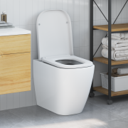 vidaXL Snabbt l Release Toalettlock med Soft Close Duroplast Vit