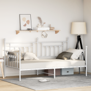 vidaXL Dagbädd Ram Vit 107x203 cm Stål