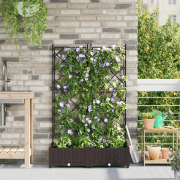 vidaXL Trädgårdsplanterare med trellis 2 st Brun 80x40x125.5 cm