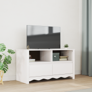 vidaXL TV-bänk "DRAMMEN" Vit 99x43x55 cm Massivt trä Furu