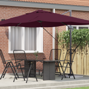 vidaXL Fristående Parasoll Bordeaux Röd Polyester, Stål Stort
