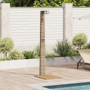 vidaXL Trädgårdsdusch Beige 60x80x214 cm Poly Rattan