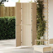 vidaXL Rumsavdelare 3 Paneler Fällbar Beige 146x200 cm Poly Rattan