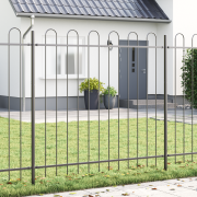 vidaXL Trädgårdsgärdsgård med bågtopp Grå 1,7x1,5 m Stål