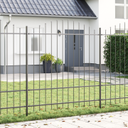 vidaXL Gräsgaller med Bågtopp Grå 1,7x1,75 m Stål