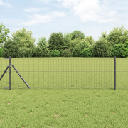 vidaXL Stängselstolpar 13 st Grå Ø32 mm 120 cm Galvaniserad Stål