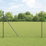 vidaXL Staketstolpar 7 st Grå Ø32 mm 200 cm Galvaniserad Stål