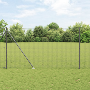 vidaXL Staketstolpar med spik 7 st Ø32 mm 170 cm Galvaniserat stål