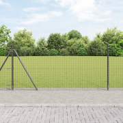 vidaXL stängselstolpar med basplattor 7 st Ø32mm 110cm galvaniserad st...