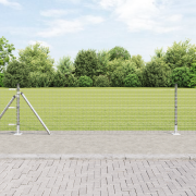 vidaXL Stängselposter med basplattor 7 st Ø32mm 50cm Galvaniserad stål