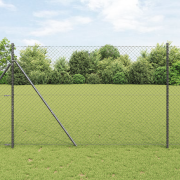 vidaXL Kedjestängsel Grå 1.5x10 m Stål