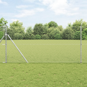 vidaXL Kedjestängsel 1x10 m Varmgalvaniserat stål