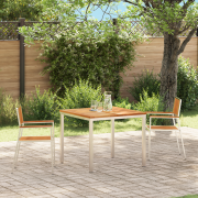vidaXL Stapelbara Trädgårdsstolar 2 st Solid Teak & Rostfritt Stål