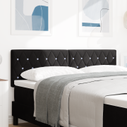 vidaXL Sänggavel Kristallknapp Tufft Svart 160 cm Sammet