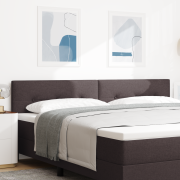 vidaXL Sänggavel Knappad Mörkbrun 200 cm Tyg