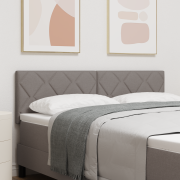 vidaXL Huvudgavel Diamantblock Design Taupe 140 cm Tyg