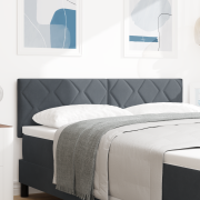 vidaXL Sänggavel med diamantblockdesign Mörkgrå 160 cm Sammet