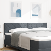 vidaXL Sänggavel med Diamantblock Design i Mörkgrå, 180 cm Sammet