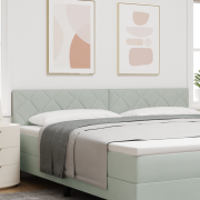 vidaXL Sänggavel Diamantblock Design Ljusgrå 200 cm Sammet